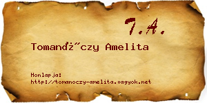 Tomanóczy Amelita névjegykártya